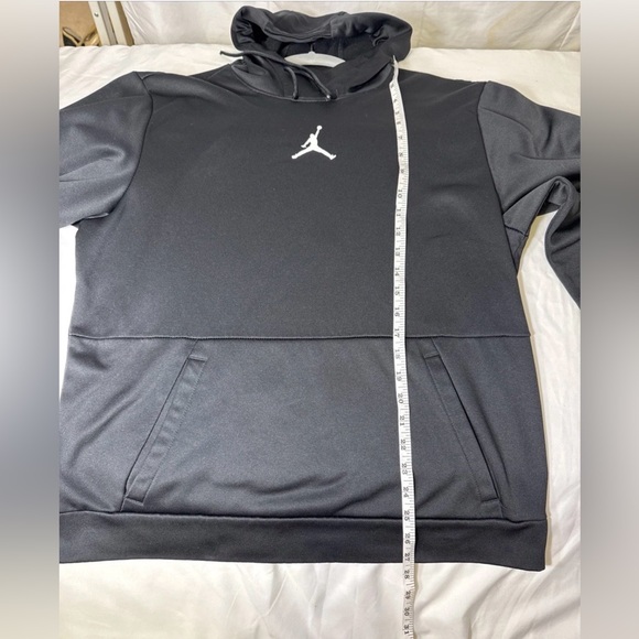 Air Jordan Black Pullover Hoodie Kangaroo Pocket Jumpman Logo Size L - Picture 9 of 11
